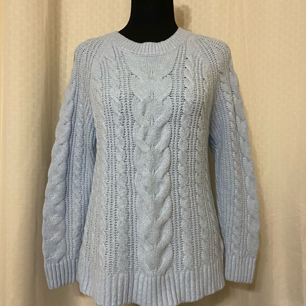 Rachel Zoe Soft Blue Cable Knit Sweater
